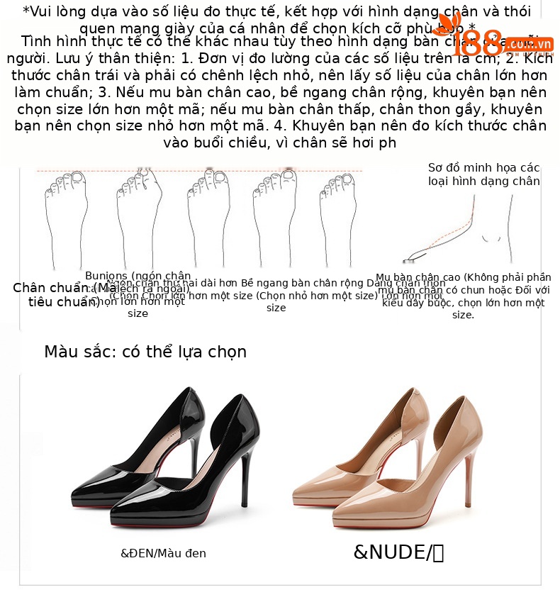 Sandal cao gót nữ mũi nhọn gót nhọn đế chống thấm nước — Màu đen chi tiết 1