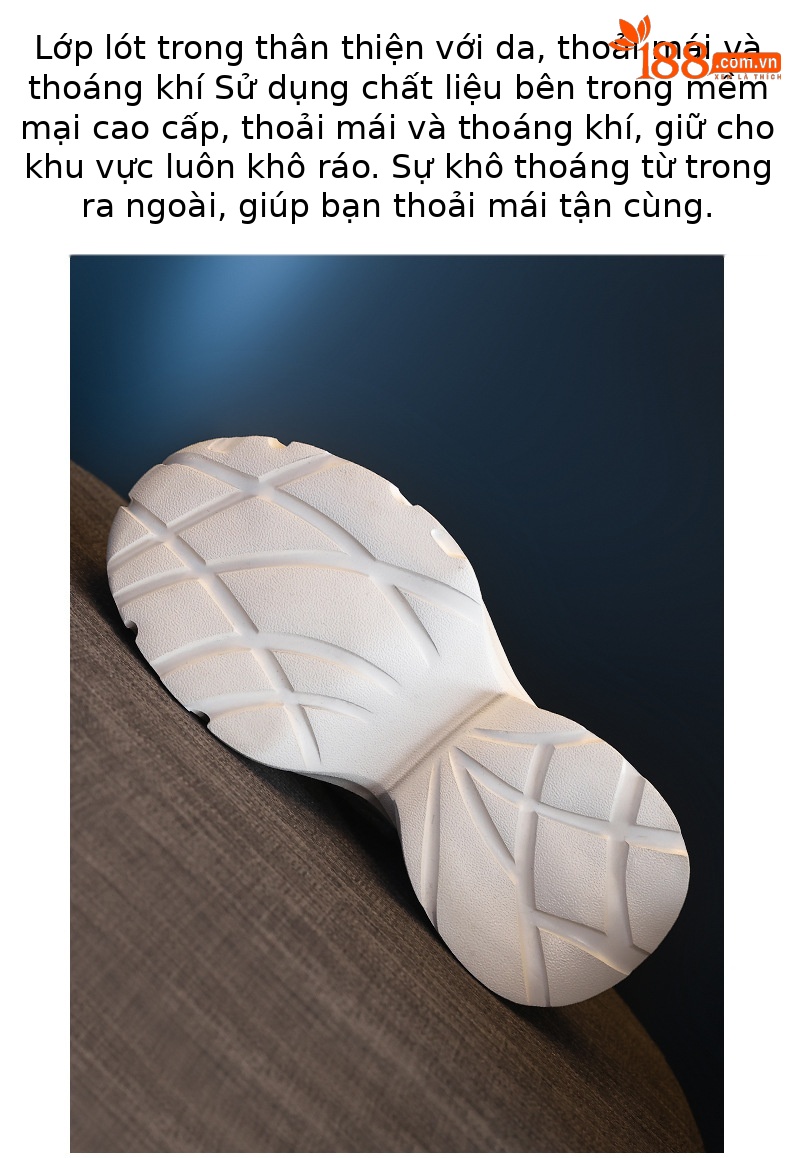 Giày sneaker nữ chunky đế dày tăng chiều cao, lưới thoáng khí — Màu trắng chi tiết 8