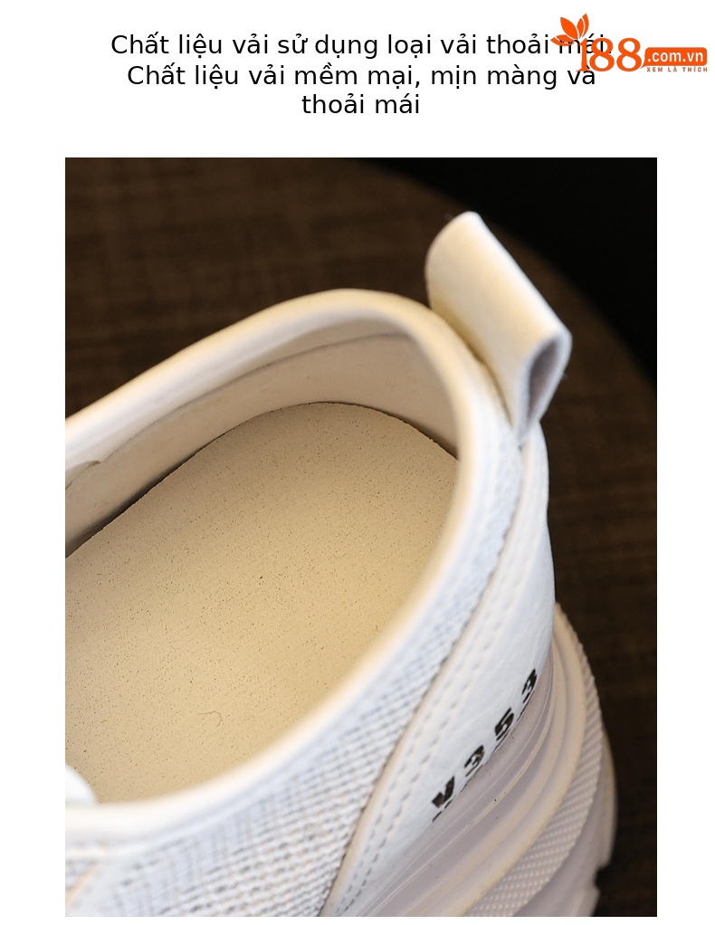Giày sneaker nữ chunky đế dày mặt lưới thoáng khí, tăng chiều cao bên trong — Màu trắng chi tiết 8