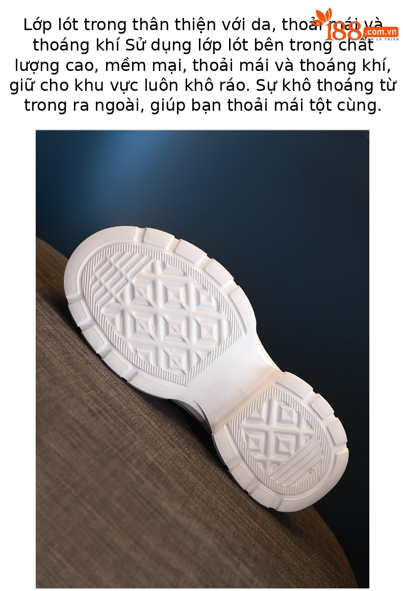 Giày sneaker nữ chunky đế dày mặt lưới thoáng khí, tăng chiều cao bên trong — Màu trắng chi tiết 9