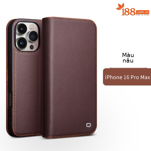Ốp lưng da thật bọc toàn bộ chống rơi cho iPhone 16 Pro Max Plus — IPhone16 pro max màu nâu cổ điển thế hệ thứ hai, IPhone16 pro max cổ điển thế hệ thứ hai màu đen, IPhone16 pro màu nâu cổ điển thế hệ thứ hai, IPhone16 pro cổ điển thế hệ thứ hai màu đen