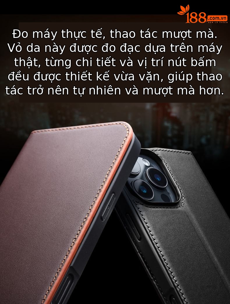 Ốp lưng da thật bọc toàn bộ chống rơi cho iPhone 16 Pro Max Plus — IPhone16 pro max màu nâu cổ điển thế hệ thứ hai, IPhone16 pro max cổ điển thế hệ thứ hai màu đen, IPhone16 pro màu nâu cổ điển thế hệ thứ hai, IPhone16 pro cổ điển thế hệ thứ hai màu đen chi tiết 8