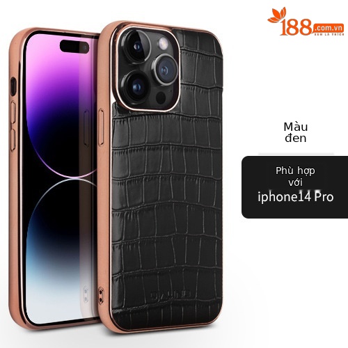 IPhone14pro 6,1 inch đáy đơn màu đen vân cá sấu
