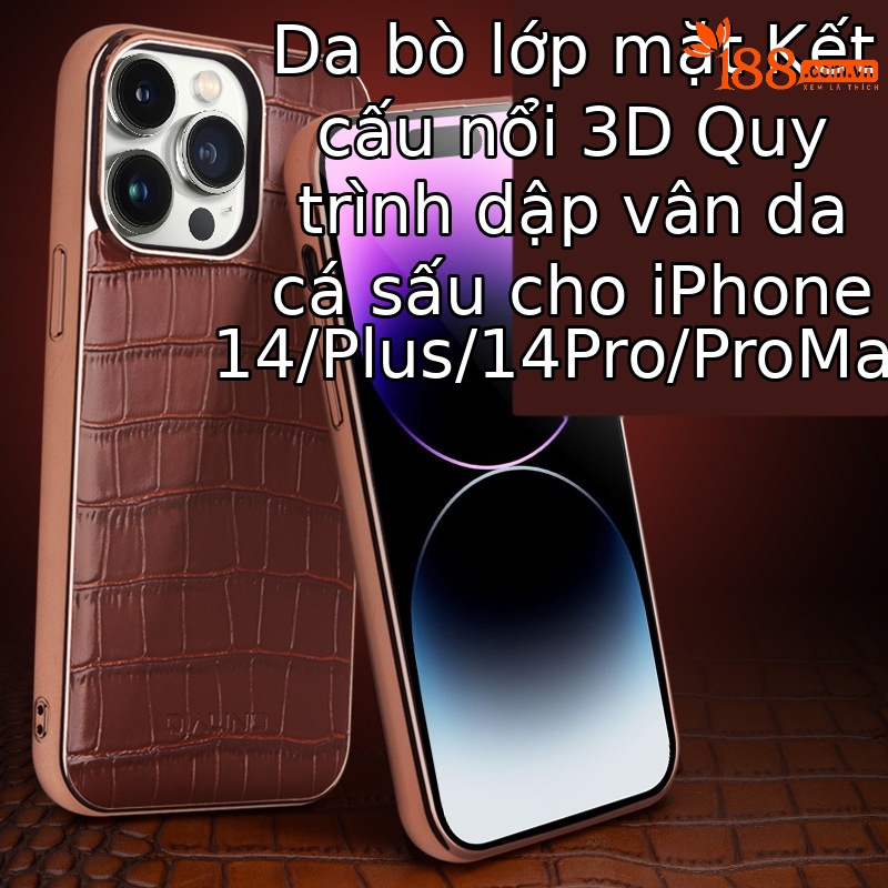 Ốp lưng da thật từ tính chống rơi cho iPhone 14 Pro Max — IPhone14pro 6,1 inch đáy đơn màu nâu vân cá sấu, IPhone14pro 6,1 inch đáy đơn màu đen vân cá sấu, IPhone14 Pro Max đáy đơn màu nâu vân cá sấu 6,7 inch, IPhone 6.7 inch 14 pro max một đáy vân cá sấu màu đen