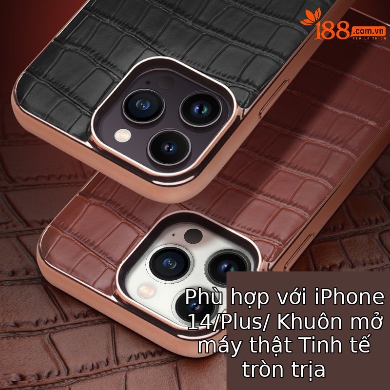 Ốp lưng da thật từ tính chống rơi cho iPhone 14 Pro Max — IPhone14pro 6,1 inch đáy đơn màu nâu vân cá sấu, IPhone14pro 6,1 inch đáy đơn màu đen vân cá sấu, IPhone14 Pro Max đáy đơn màu nâu vân cá sấu 6,7 inch, IPhone 6.7 inch 14 pro max một đáy vân cá sấu màu đen