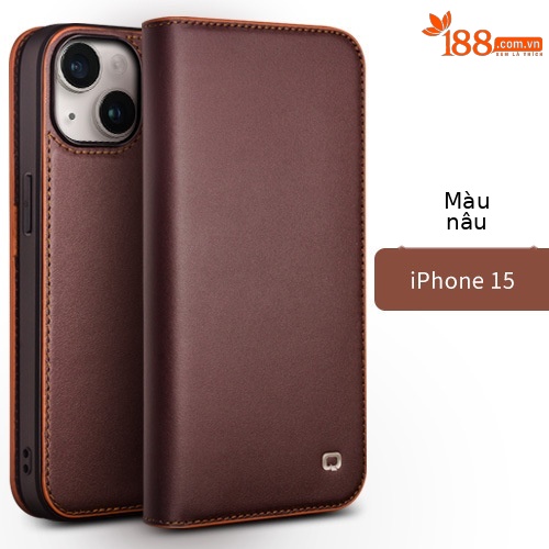 Ốp lưng da thật bọc toàn bộ chống rơi cho iPhone 15 Pro Max — IPhone15 màu nâu cổ điển thế hệ thứ hai, IPhone15 cổ điển thế hệ thứ hai màu đen, IPhone15 pro màu nâu cổ điển thế hệ thứ hai, IPhone15 pro cổ điển thế hệ thứ hai màu đen