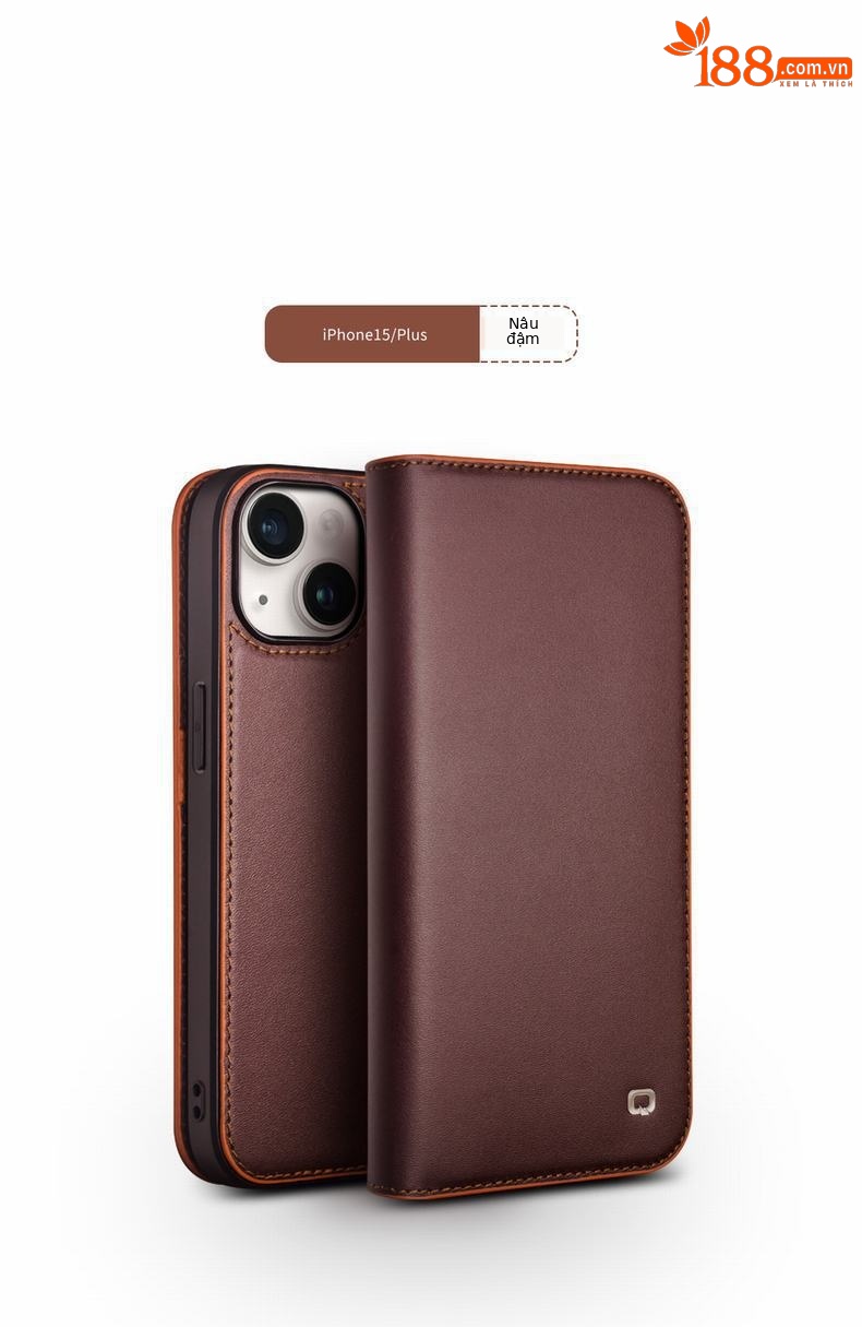 Ốp lưng da thật bọc toàn bộ chống rơi cho iPhone 15 Pro Max — IPhone15 màu nâu cổ điển thế hệ thứ hai, IPhone15 cổ điển thế hệ thứ hai màu đen, IPhone15 pro màu nâu cổ điển thế hệ thứ hai, IPhone15 pro cổ điển thế hệ thứ hai màu đen chi tiết 11