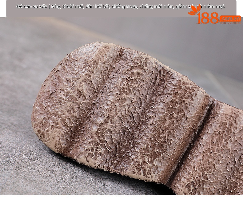 Giày Mary Jane nữ đế dày da bò cổ điển quai ngang Velcro — Màu nâu chi tiết 7
