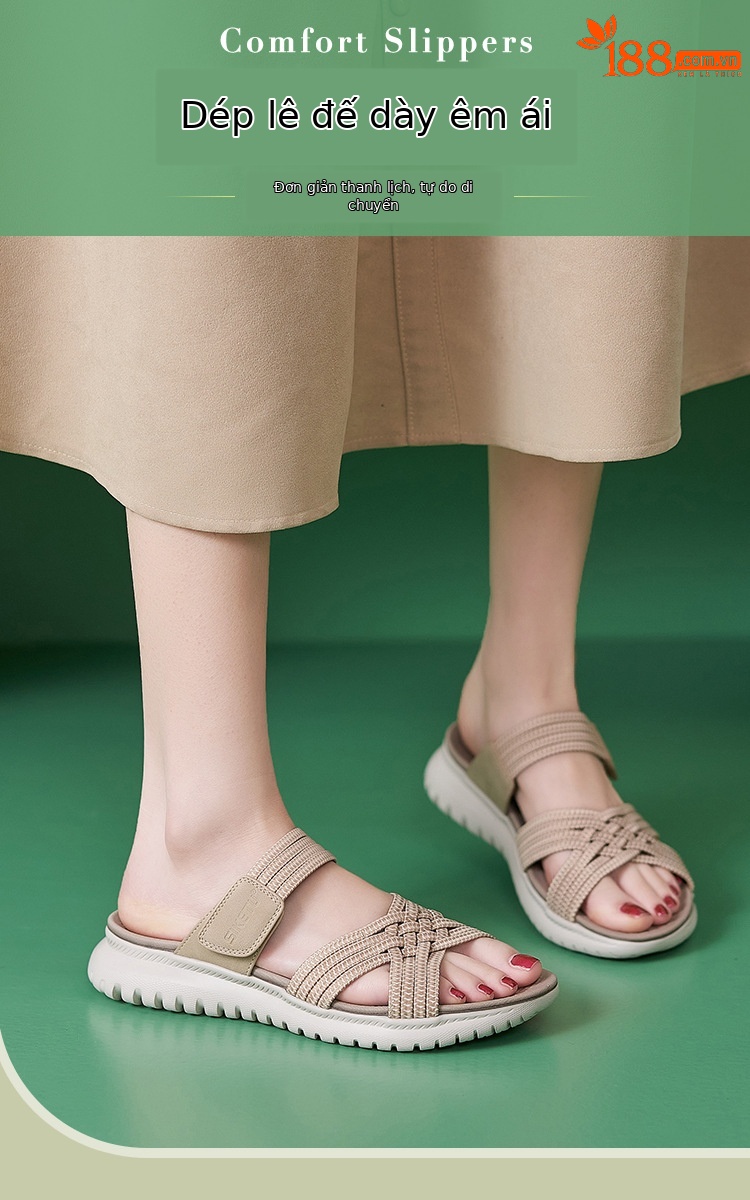 Dép sandal nữ thể thao quai chữ V co giãn đế nhẹ — Màu đen, Màu xám, Màu mơ chi tiết 1