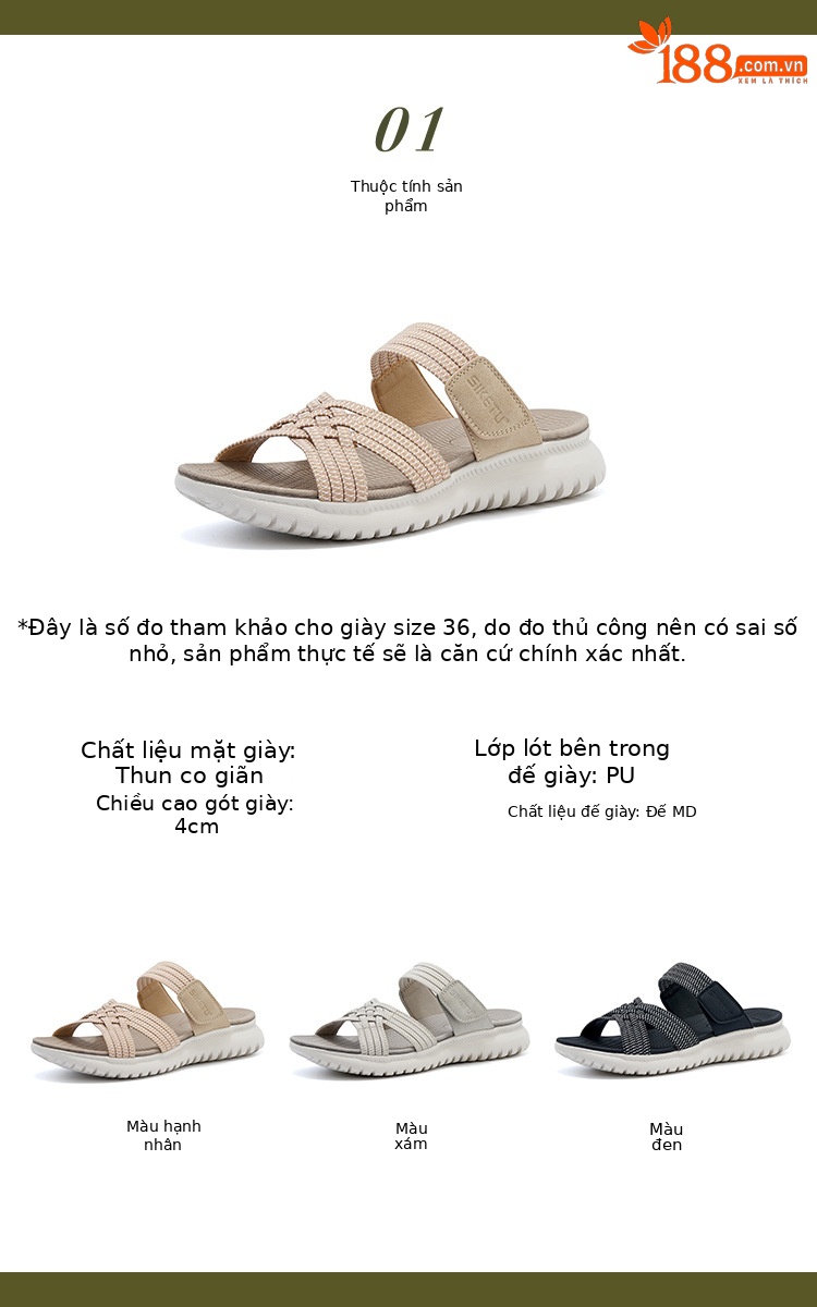 Dép sandal nữ thể thao quai chữ V co giãn đế nhẹ — Màu đen, Màu xám, Màu mơ chi tiết 2