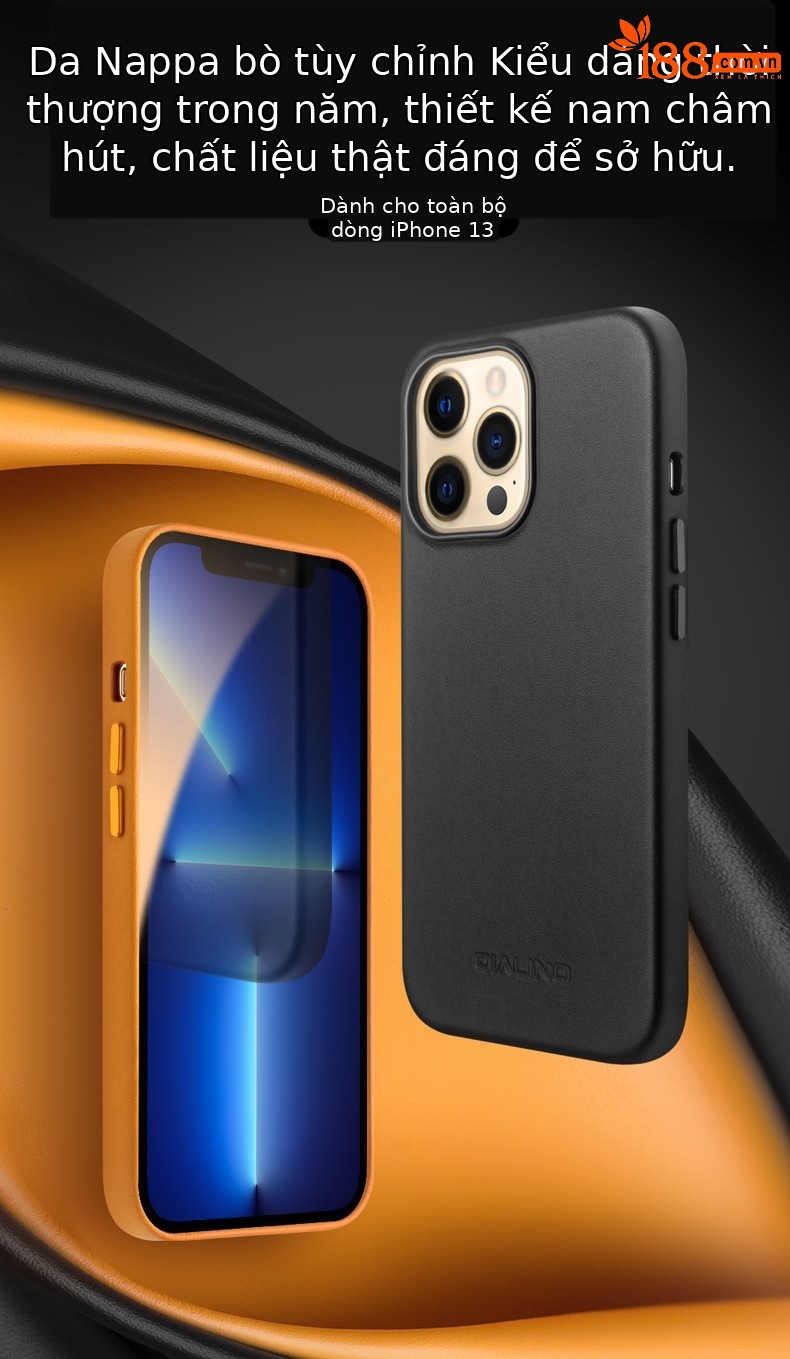 Ốp lưng da thật từ tính cho iPhone 13 Pro Max, bảo vệ mini sang trọng — IPhone13 pro max 6,7 inch phiên bản chính thức hấp thụ từ màu sắc nửa đêm, IPhone13 pro max phiên bản chính thức 6,7 inch màu anh đào hấp thụ từ, IPhone13 pro max phiên bản chính thức 6,7 inch tiêu từ màu xanh lam, IPhone13 pro max phiên bản chính thức 6,7 inch màu nâu vàng hấp thụ từ tính chi tiết 1
