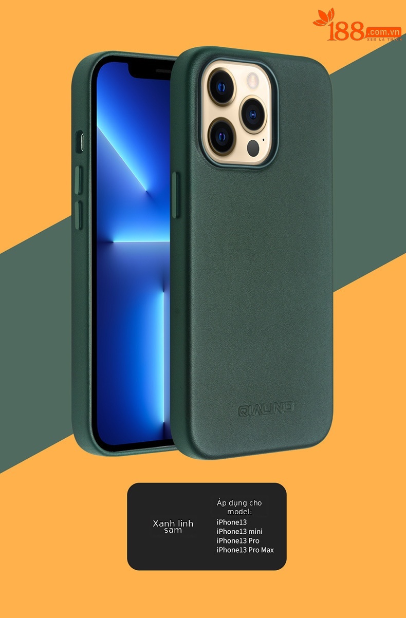 Ốp lưng da thật từ tính cho iPhone 13 Pro Max, bảo vệ mini sang trọng — IPhone13 pro max 6,7 inch phiên bản chính thức hấp thụ từ màu sắc nửa đêm, IPhone13 pro max phiên bản chính thức 6,7 inch màu anh đào hấp thụ từ, IPhone13 pro max phiên bản chính thức 6,7 inch tiêu từ màu xanh lam, IPhone13 pro max phiên bản chính thức 6,7 inch màu nâu vàng hấp thụ từ tính chi tiết 13
