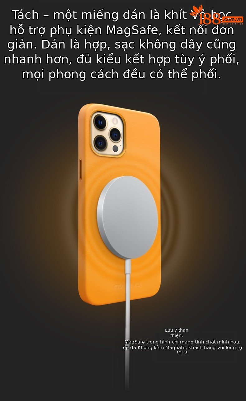 Ốp lưng da thật từ tính cho iPhone 13 Pro Max, bảo vệ mini sang trọng — IPhone13 pro max 6,7 inch phiên bản chính thức hấp thụ từ màu sắc nửa đêm, IPhone13 pro max phiên bản chính thức 6,7 inch màu anh đào hấp thụ từ, IPhone13 pro max phiên bản chính thức 6,7 inch tiêu từ màu xanh lam, IPhone13 pro max phiên bản chính thức 6,7 inch màu nâu vàng hấp thụ từ tính chi tiết 6