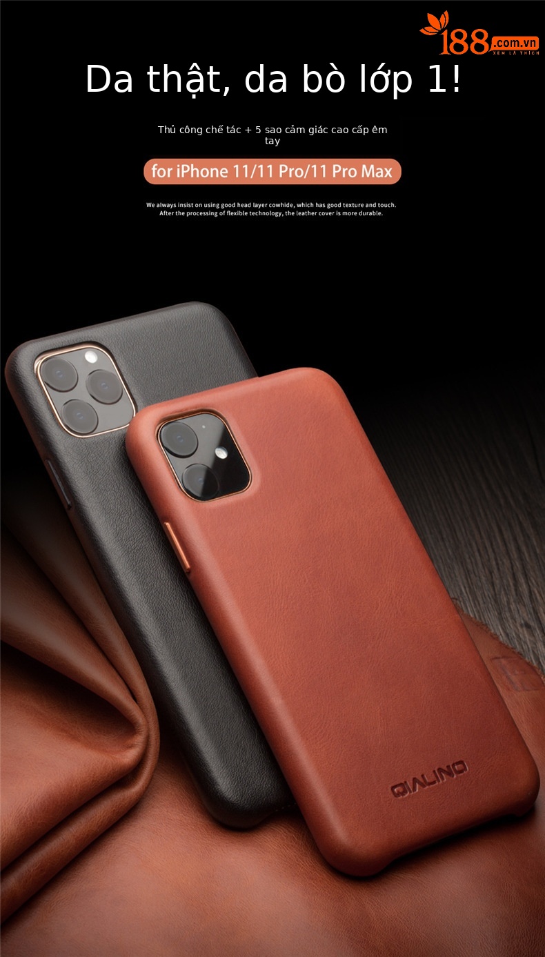 Ốp lưng da thật bao da cho iPhone 11 Pro Max — IPhone 11 Pro 5,8 inch màu đỏ chính thức, IPhone 11 Pro 5,8 inch màu nâu nhạt chính thức, IPhone 11 Pro Max 6,5 inch màu đen chính thức, IPhone 11 Pro Max 6,5 inch màu đỏ chính thức chi tiết 1