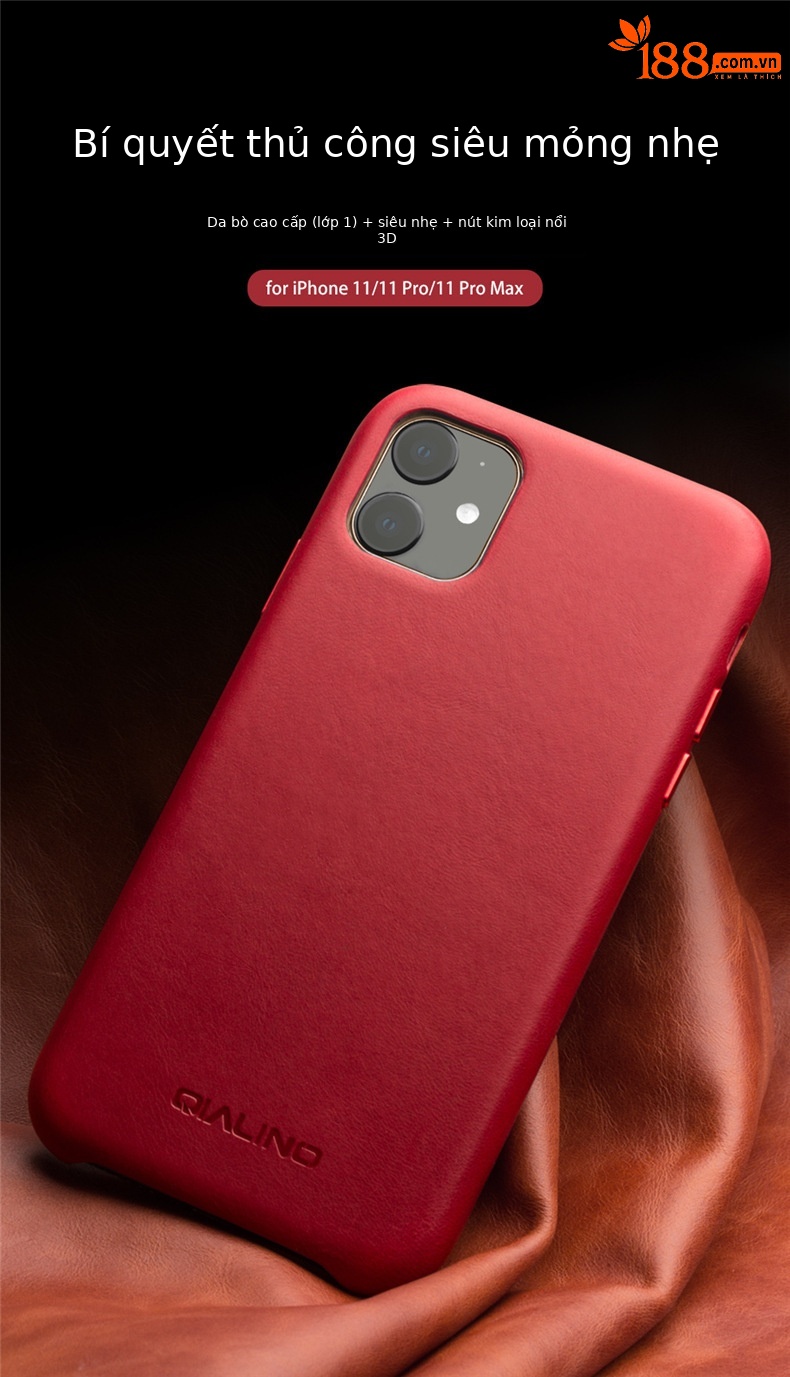 Ốp lưng da thật bao da cho iPhone 11 Pro Max — IPhone 11 Pro 5,8 inch màu đỏ chính thức, IPhone 11 Pro 5,8 inch màu nâu nhạt chính thức, IPhone 11 Pro Max 6,5 inch màu đen chính thức, IPhone 11 Pro Max 6,5 inch màu đỏ chính thức chi tiết 11