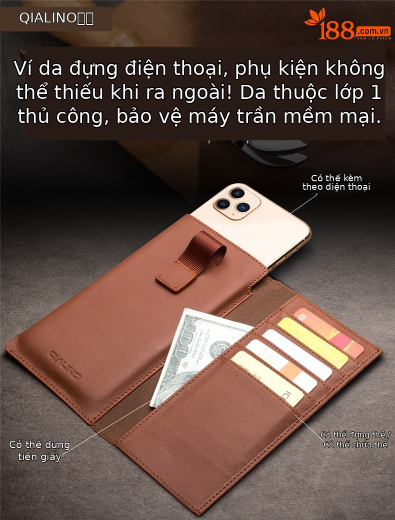 Ốp lưng da thật cho iPhone 11 Pro Max, kiểu ví đựng đồ tiện lợi, chống sốc viền dày — 【 6.1inch 】kiểu ví iphone 11 màu đen, 【 6.1inch 】iphone 11 ví kiểu màu nâu, 【 5.8inch 】Ví iPhone 11 Pro màu đen, 【 5.8inch 】Ví iPhone 11 Pro màu nâu chi tiết 1