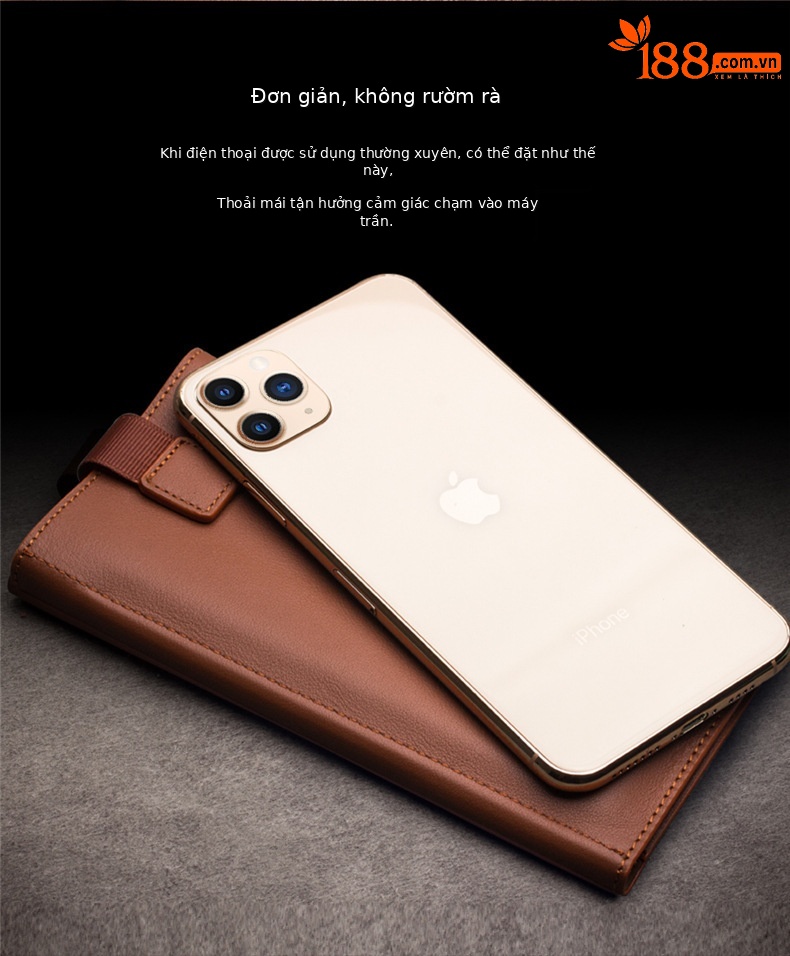 Ốp lưng da thật cho iPhone 11 Pro Max, kiểu ví đựng đồ tiện lợi, chống sốc viền dày — 【 6.1inch 】kiểu ví iphone 11 màu đen, 【 6.1inch 】iphone 11 ví kiểu màu nâu, 【 5.8inch 】Ví iPhone 11 Pro màu đen, 【 5.8inch 】Ví iPhone 11 Pro màu nâu chi tiết 3