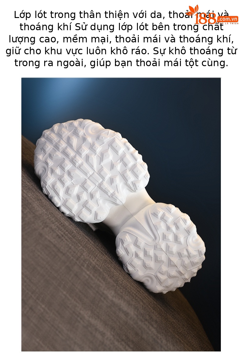 Giày sneaker nữ chunky đế dày lưới thoáng khí, tăng chiều cao bên trong — Màu trắng be chi tiết 9