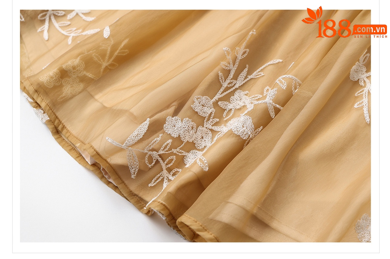 Bộ áo ngắn thêu họa tiết phong cách Trung Hoa mới, dáng rộng sang trọng — Áo, Quần short chi tiết 22