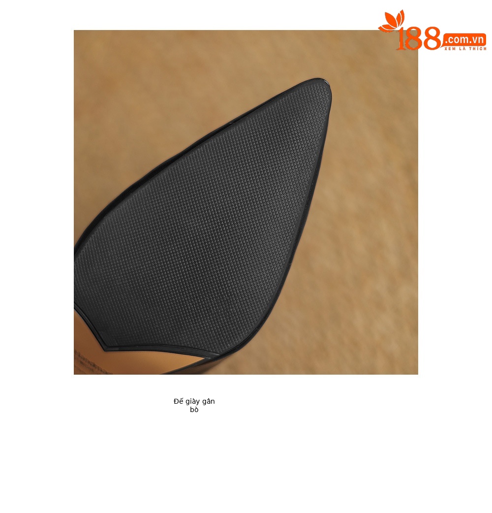 Giày cao gót nữ mũi nhọn da bò cổ điển kiểu Pháp, gót 6,5 cm — Màu đen chi tiết 19