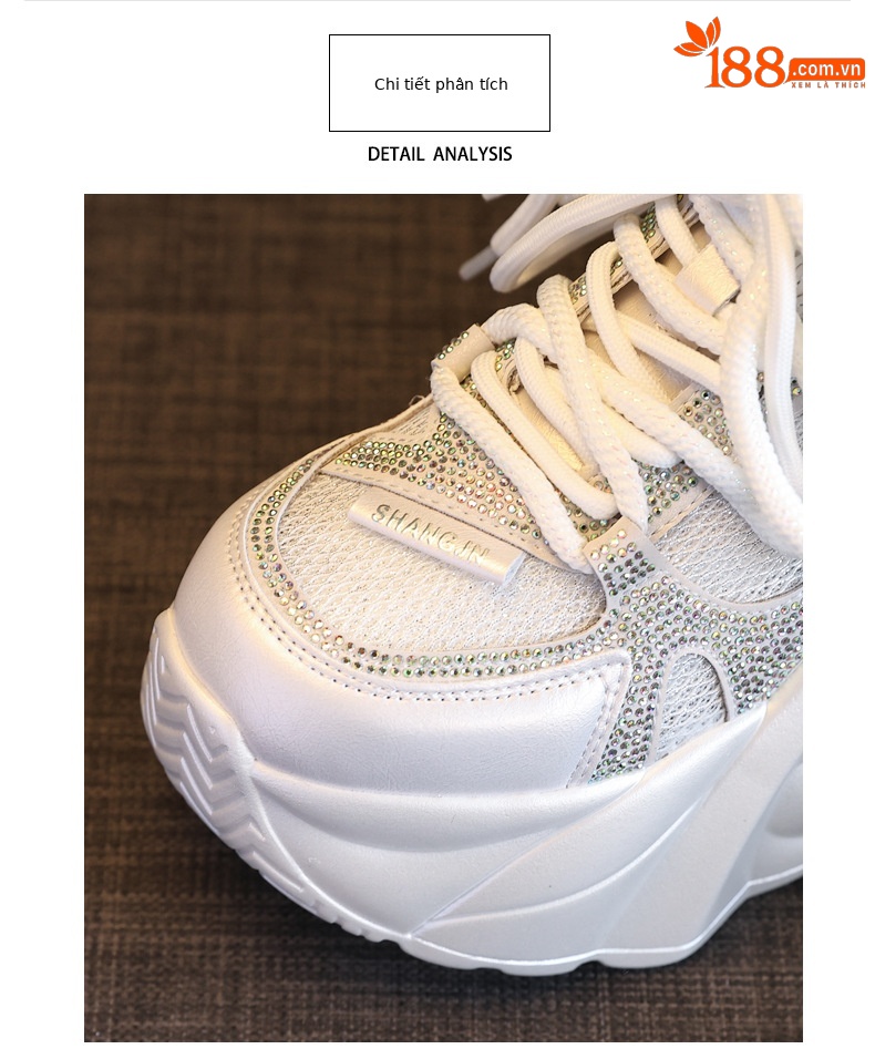 Giày sneaker chunky đế dày lưới thoáng khí tăng chiều cao nữ — Màu tím chi tiết 7