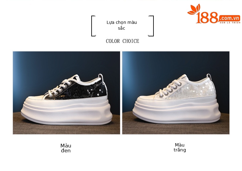 Giày sneaker nữ đế dày chunky mặt lưới phối trắng đa năng — Màu đen chi tiết 2