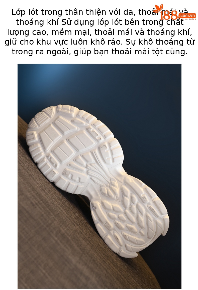 Giày sneaker nữ chunky đế dày đính đá phong cách thể thao — Màu trắng chi tiết 9
