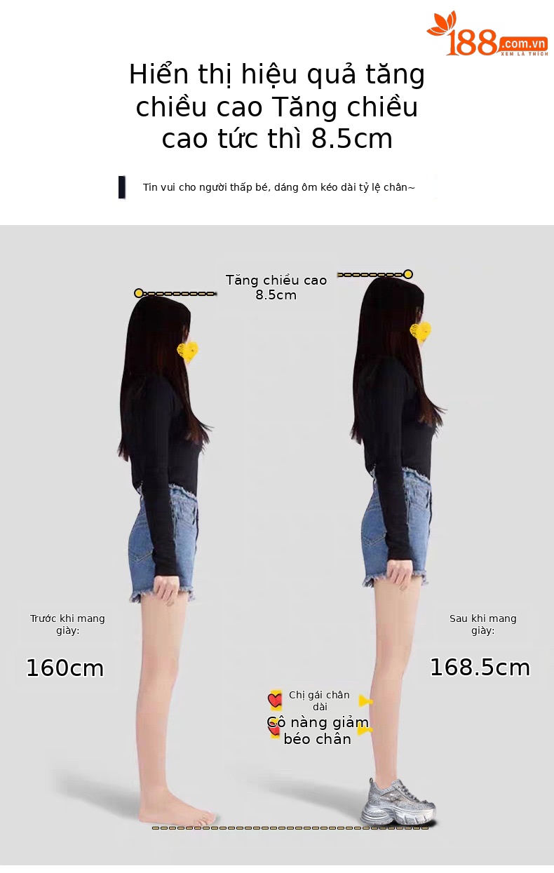 Giày sneaker nữ chunky đế dày đính đá phong cách thể thao — Màu trắng chi tiết 4