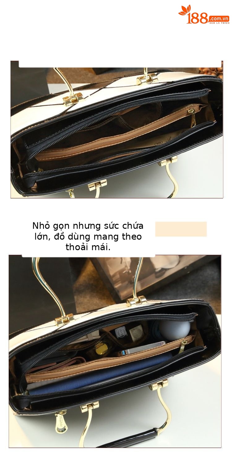 Túi đeo chéo nữ da bò phối màu tương phản kiểu mới — đỏ trắng, xanh trắng, đen trắng chi tiết 8