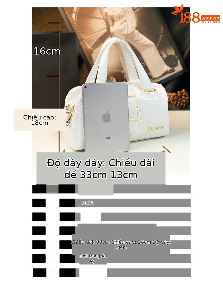 Túi xách nữ da thật vân cá sấu đeo chéo kiểu dáng sang trọng — màu đỏ tía, đen, trắng, in da báo chi tiết 3