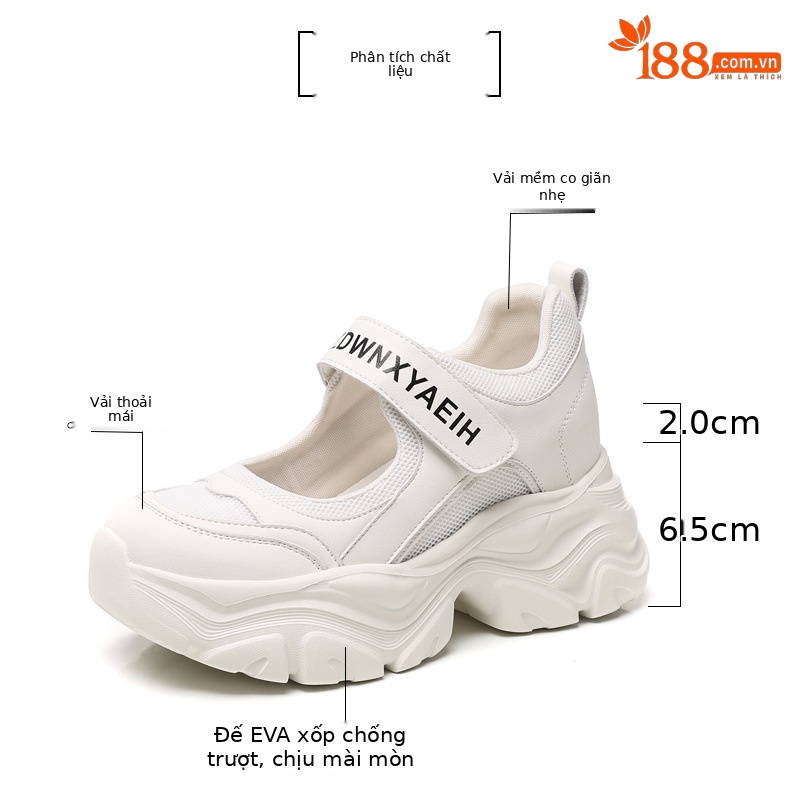 Giày lười nữ đế dày thoáng khí mặt lưới miệng nông — Màu be chi tiết 3