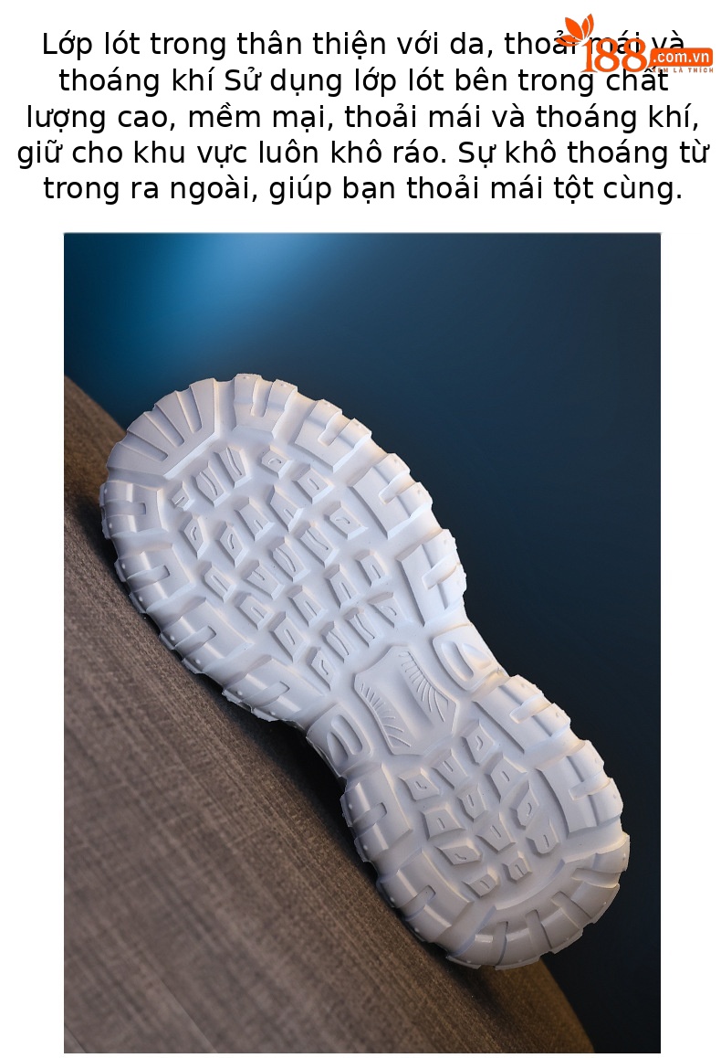 Giày chạy bộ leo núi ngoài trời thoáng khí mặt lưới đế dày độn cao nữ — Màu đen be chi tiết 9