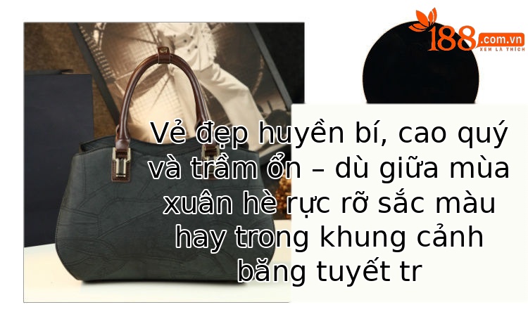 Túi xách nữ cỡ lớn da thật đeo chéo một bên vai kiểu cổ điển — Màu xanh lam, Màu xanh lá chi tiết 6