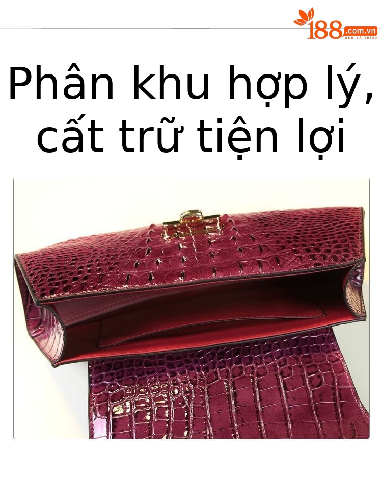 Túi đeo chéo da vân cá sấu phong cách đơn giản sang trọng cho mẹ trung niên — Màu đen, Màu tím, Màu cam, màu xanh đậm chi tiết 7