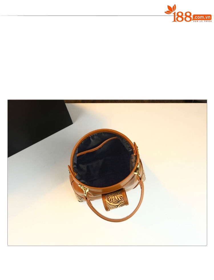 Túi xách nữ da thật kiểu dáng bánh bao, đeo vai/chéo, phong cách vintage — Màu nâu, Màu đỏ rượu, Màu đen chi tiết 7