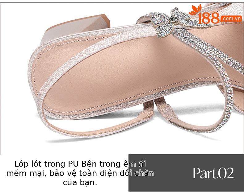 Sandal cao gót nữ mũi nhọn quai ngang Mary Jane Pháp gót dày 9 cm — 7126 vàng, 7126 bạc chi tiết 16