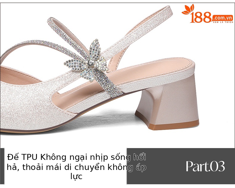 Sandal cao gót nữ mũi nhọn quai ngang Mary Jane Pháp gót dày 9 cm — 7126 vàng, 7126 bạc chi tiết 17