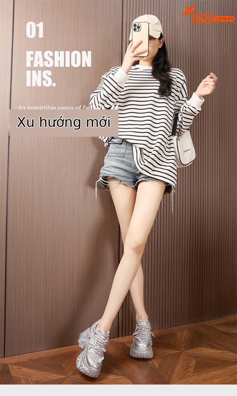 Sandal cao gót nữ hở mũi đế xuồng gót siêu cao 8 cm, phong cách thể thao lưới thoáng khí — Trắng, Bạc chi tiết 2
