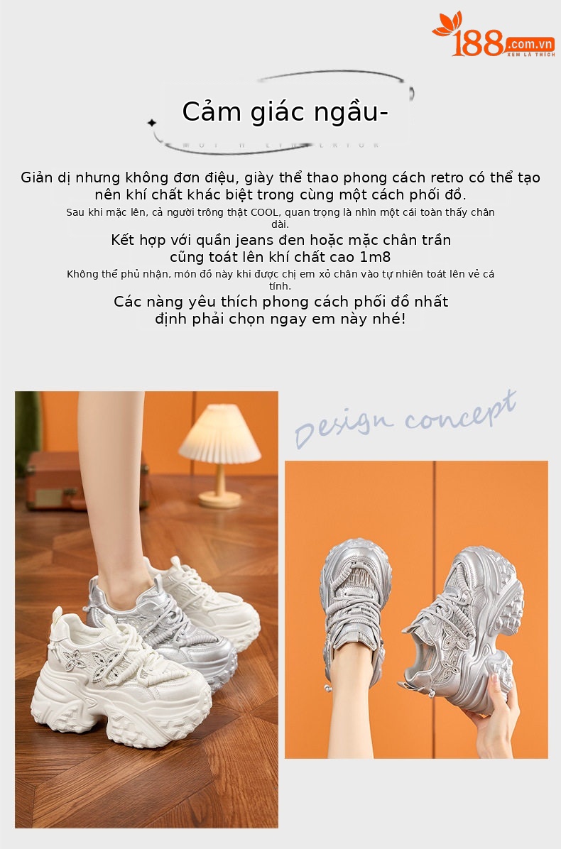 Sandal cao gót nữ hở mũi đế xuồng gót siêu cao 8 cm, phong cách thể thao lưới thoáng khí — Trắng, Bạc chi tiết 4