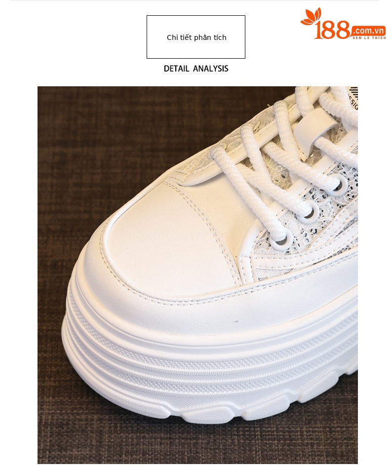 Giày sneaker nữ đế dày lưới thoáng khí phối trắng dễ mặc — Màu đen chi tiết 7
