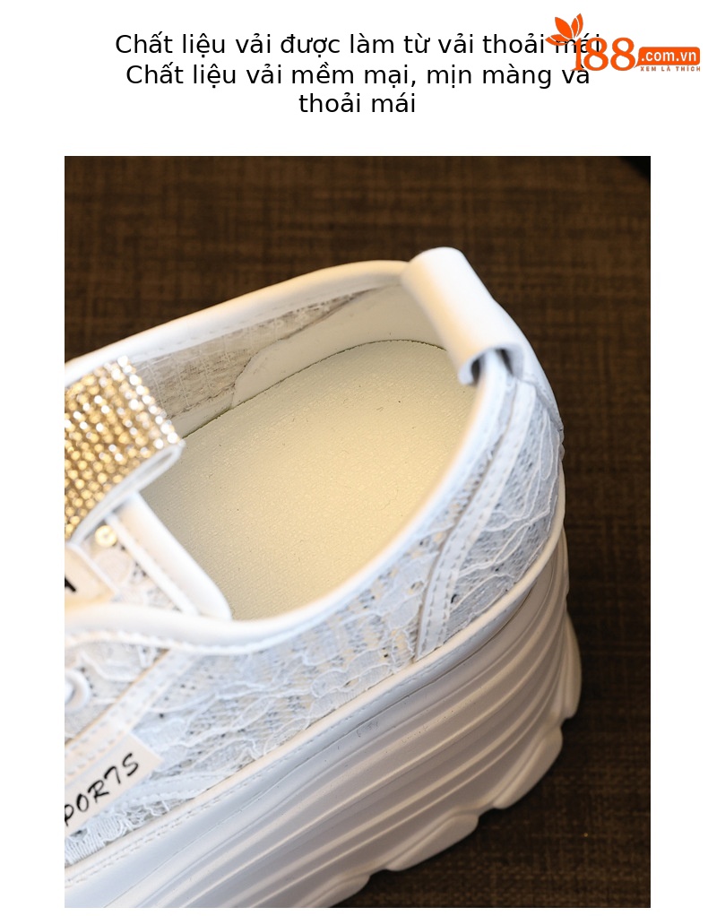 Giày sneaker nữ đế dày lưới thoáng khí phối trắng dễ mặc — Màu đen chi tiết 8