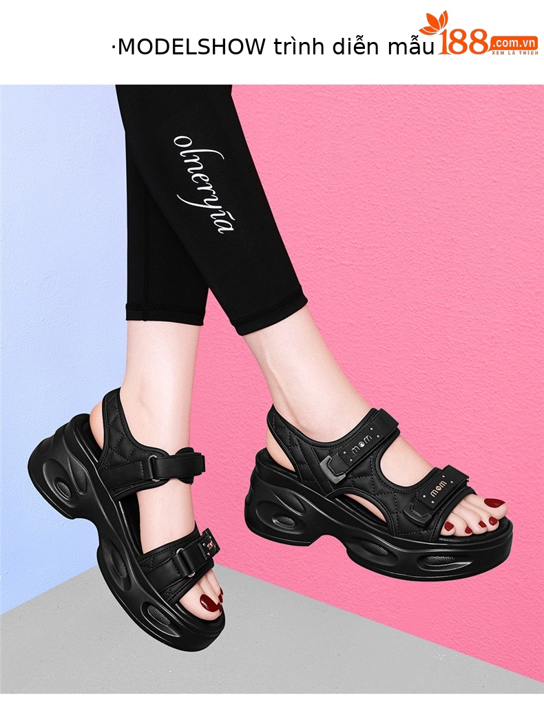 Dép sandal nữ xỏ ngón đế bệt đi biển mùa hè đế dày chống mài mòn — 7128 Màu đen, 7128 màu be chi tiết 4