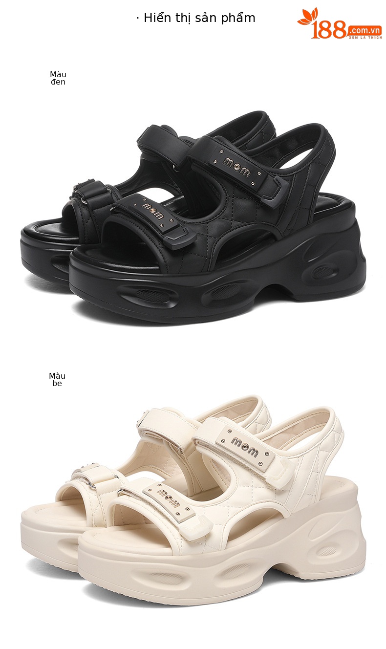 Dép sandal nữ xỏ ngón đế bệt đi biển mùa hè đế dày chống mài mòn — 7128 Màu đen, 7128 màu be chi tiết 18