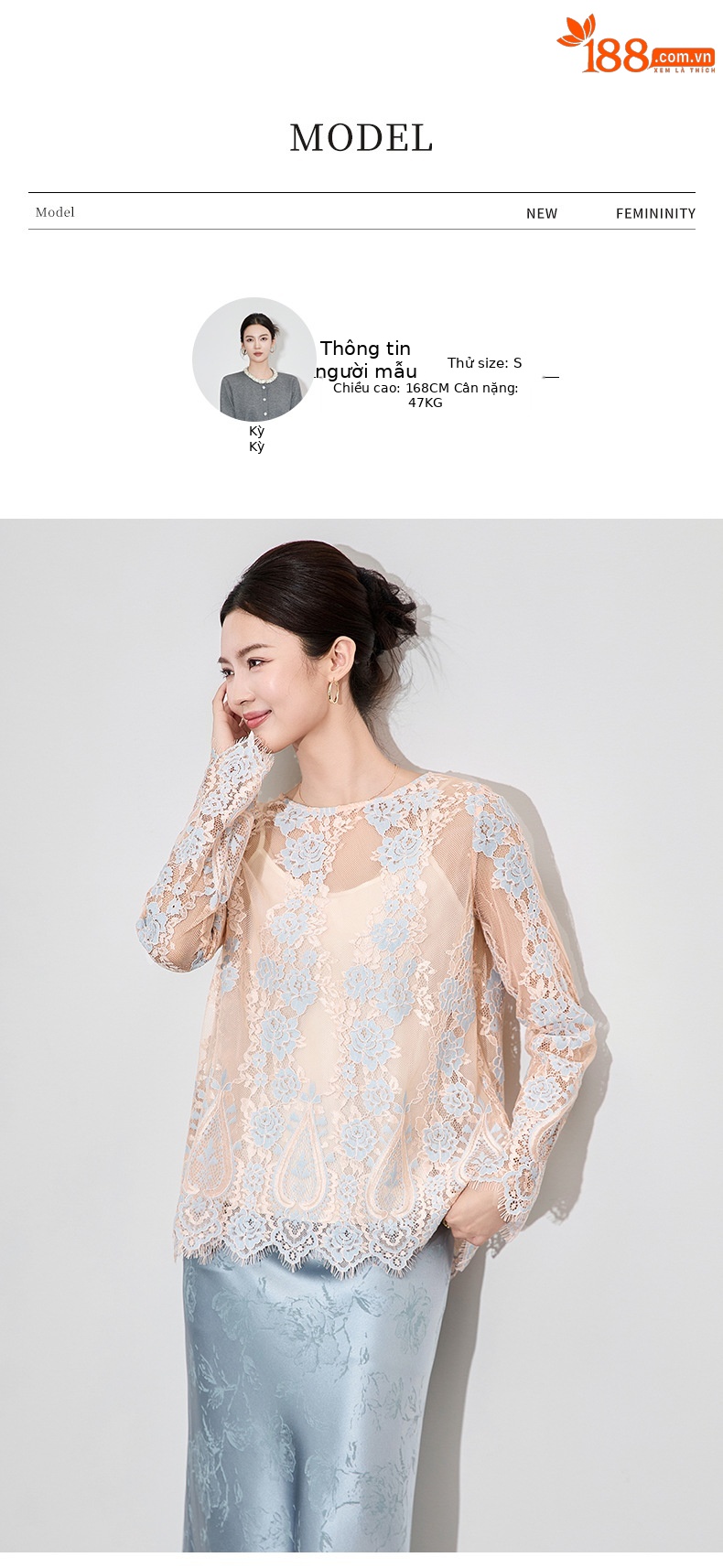 Áo sơ mi ren jacquard phong cách Pháp thanh lịch tay dài — Màu hồng chi tiết 9