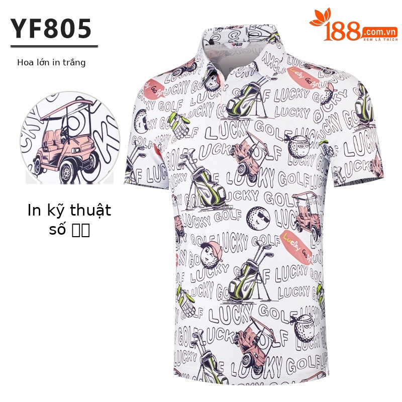 Áo polo golf nam tay ngắn in họa tiết kỹ thuật số, chất liệu nhanh khô thoáng mát — Trắng in hoa lớn tay ngắn [in kỹ thuật số/diệt khuẩn cấp 3A/hút ẩm nhanh khô/chống nắng mát] YF805, Tay ngắn chấm bi nền xanh [in kỹ thuật số/diệt khuẩn cấp 3A/hút ẩm nhanh khô/chống nắng mát] YF805, Trắng in hoa ngắn tay [in kỹ thuật số/diệt khuẩn cấp 3A/hút ẩm nhanh khô/chống nắng mát] YF805