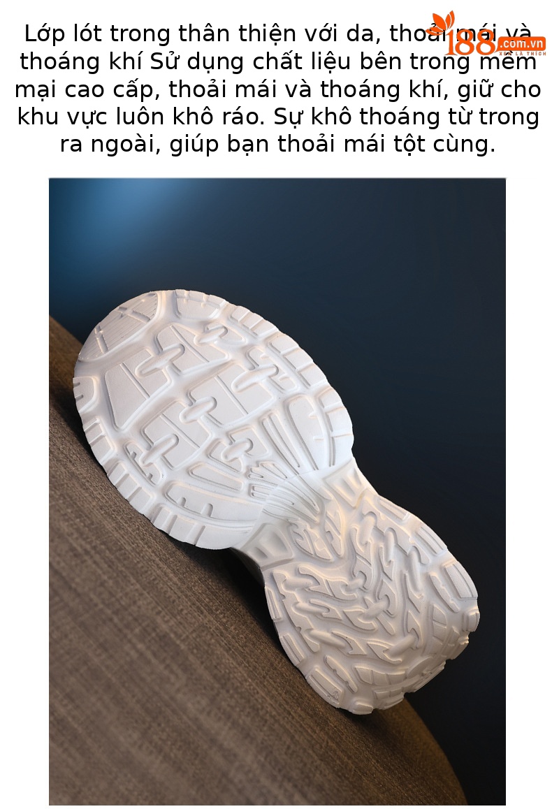 Giày sneaker nữ chunky đế dày lưới thoáng khí tăng chiều cao — Màu trắng chi tiết 9
