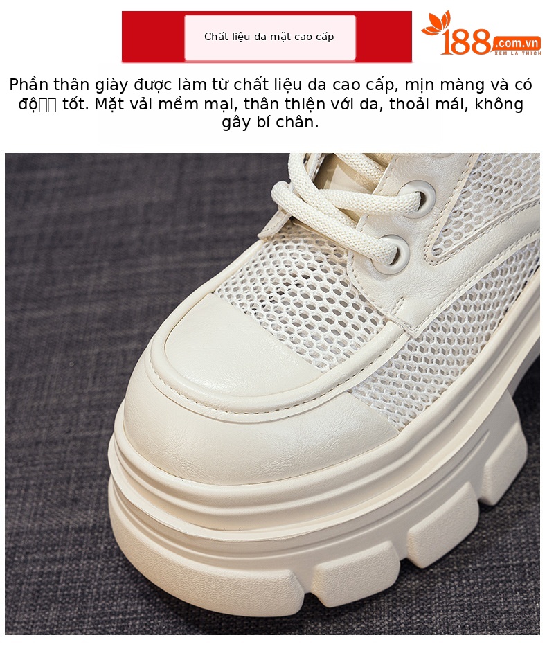 Giày boot Martin đế dày khoét lỗ lưới thoáng khí mùa hè 2026 — M2828 màu be đục lỗ, M2828-1 màu be trong suốt lưới, M2828 màu đen đục lỗ, M2828 màu nâu đục lỗ chi tiết 7