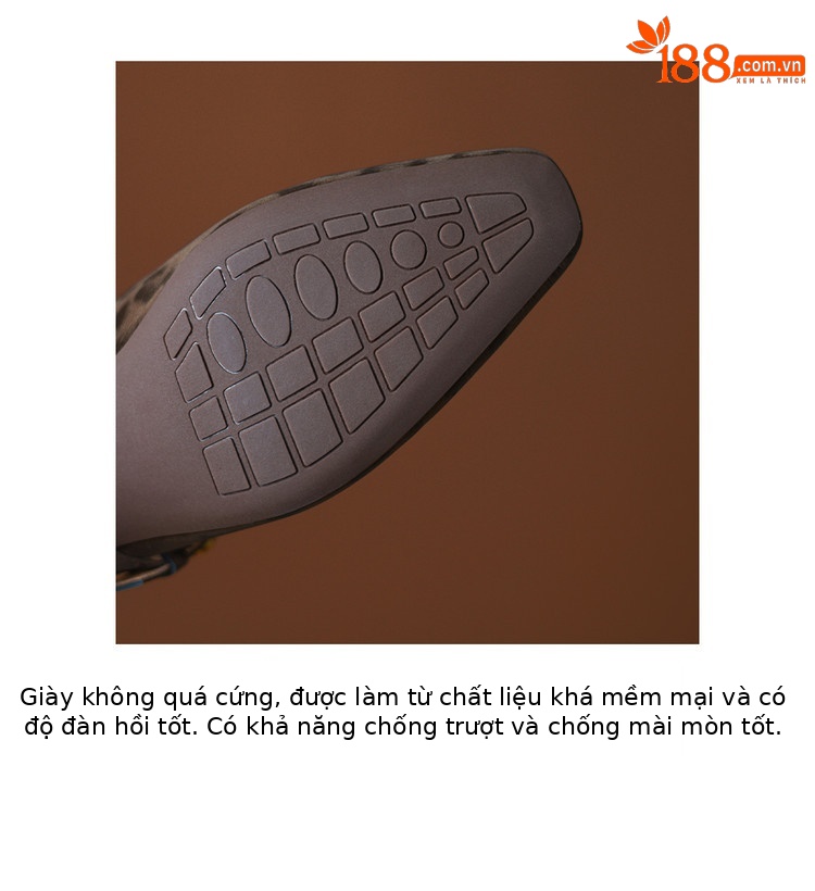Giày bệt mũi vuông gót thấp họa tiết báo, khóa hoa, miệng nông, chất da bóng — nâu, đen chi tiết 6