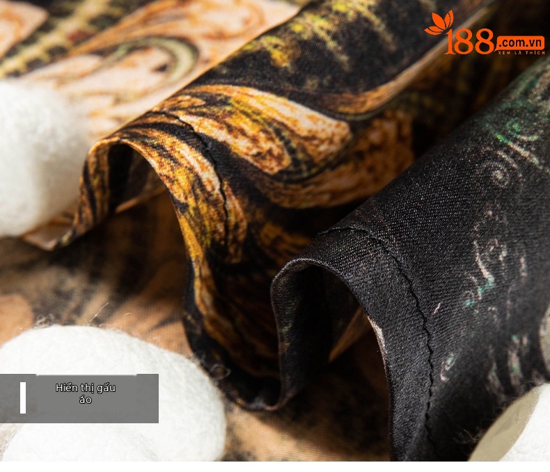 Áo sơ mi nam tay ngắn lụa satin in hoa cao cấp mùa hè — Màu hình 5316 chi tiết 18