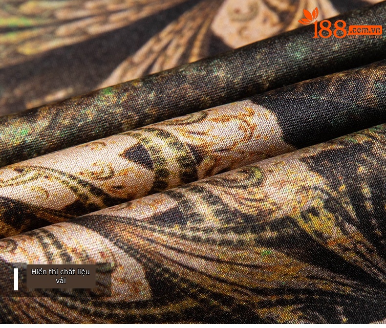 Áo sơ mi nam tay ngắn lụa satin in hoa cao cấp mùa hè — Màu hình 5316 chi tiết 19